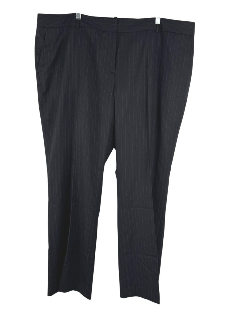 Talbots Signature Pants 24W Black Striped Wool Spandex Office Career NWT PT-2819